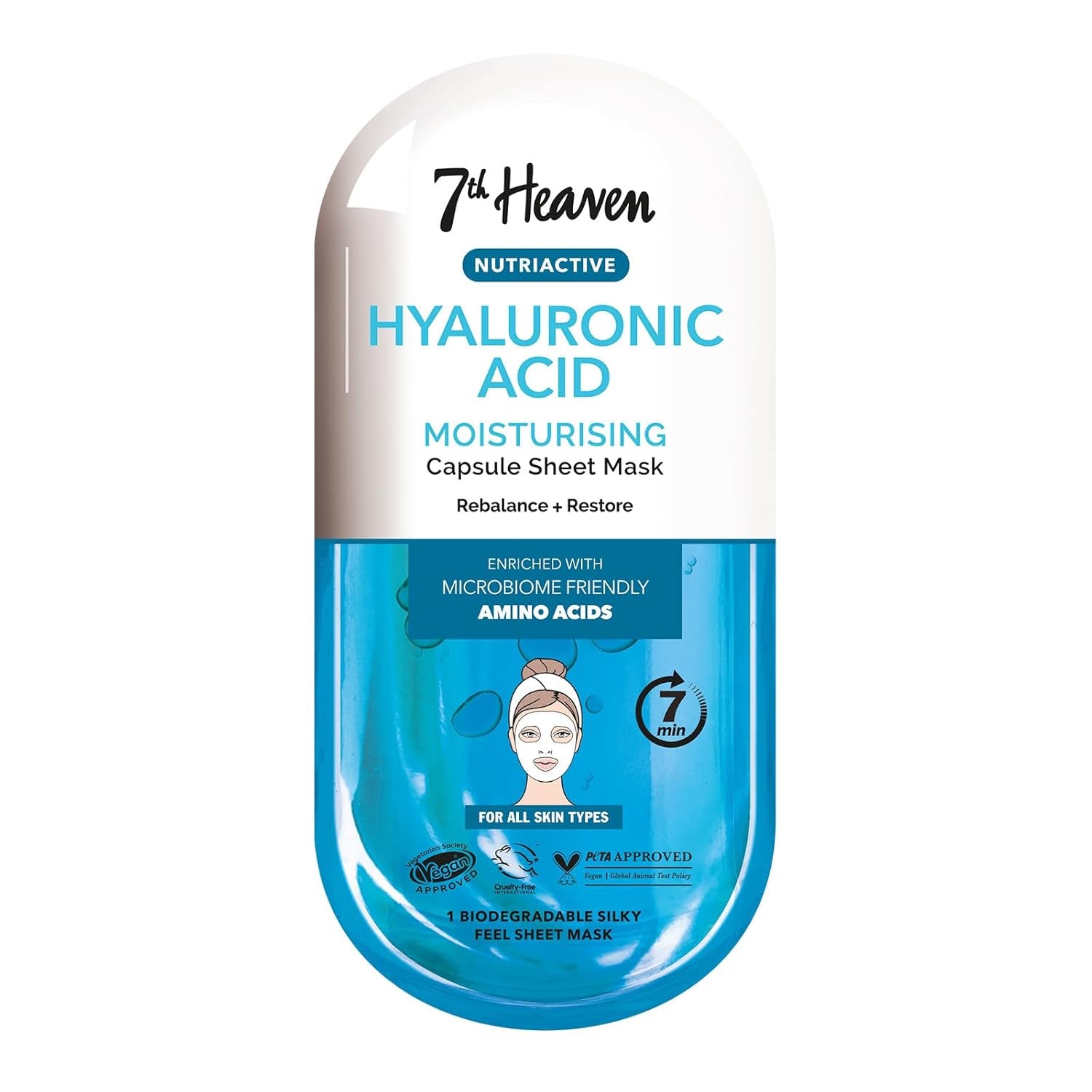 7th Heaven Nutriactive Hyaluronic Acid Sheet Mask (12 Pack)