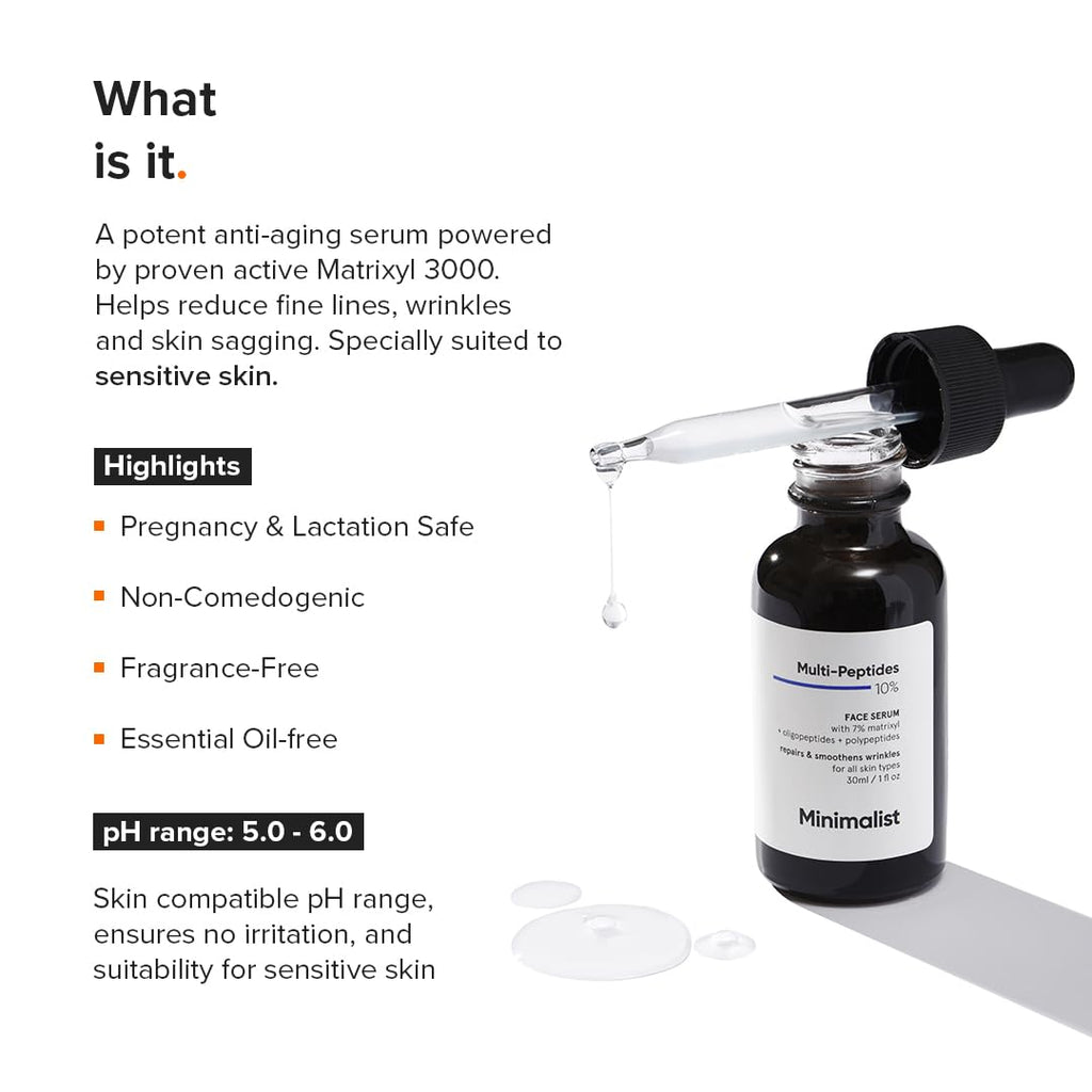 Minimalist Multi Peptide + Hyaluronic Acid Anti Aging Serum