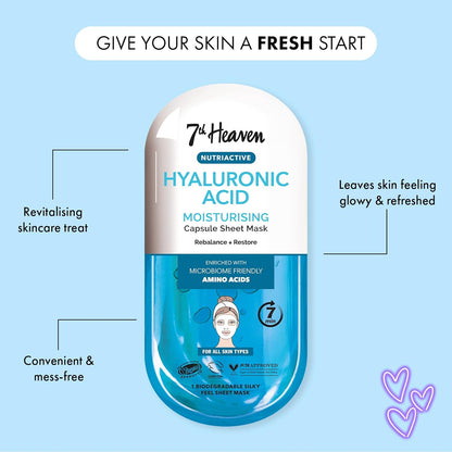 7th Heaven Nutriactive Hyaluronic Acid Sheet Mask (12 Pack)